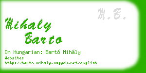 mihaly barto business card