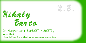 mihaly barto business card